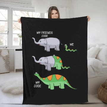 Discover My Friends Code Me My Code Snake And Elephant Baseball Tees Fleece Blankets