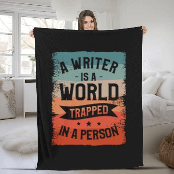 Discover A Writer IS A World Trapped In A Person Book Writing 1 Baseball Tees Fleece Blankets