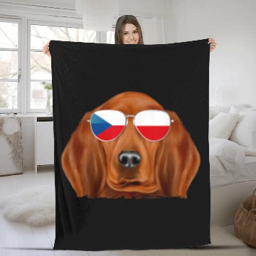 Discover Coonhound Pet Redbone Coonhound Dog Czech Flag Sunglasses Fleece Blankets