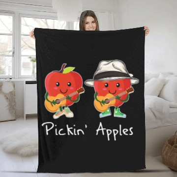 Discover Funny Guitar Cartoon Apples Pickin Guitar Cute Apple Picking Baseball Tees Fleece Blankets