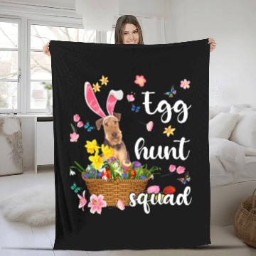 Discover Airedale Terrier Pet Happy Easter Day Easter Colorful Egg Hunt Dog Baseball Tees Fleece Blankets