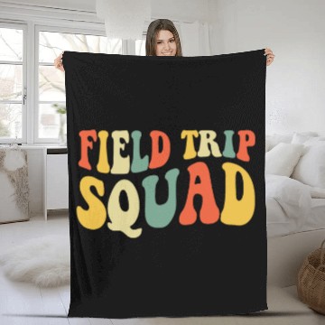 Discover Field Trip Squad For Teacher Kids Groovy Field Day 2024 Fleece Blankets