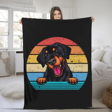 Discover Doberman Pet Retro vintages Doberman Pinscher Zip Fleece Blankets