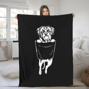 Discover Boxer Pet RIPPED THE POCKET Fleece Blankets