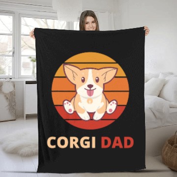 Discover Corgi Pet Dad For Corgi Lovers Retro Sun Baseball Tees Fleece Blankets