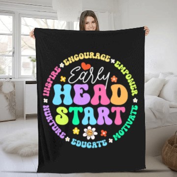 Discover Early Head Start Squad homesschool Teacher Headstart Fleece Blankets