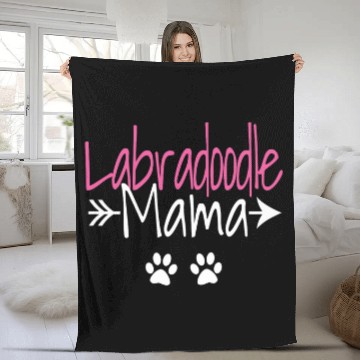 Discover Labradoodle Pet Womens Labradoodle Mama Funny Doodle Mom Fleece Blankets