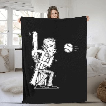 Discover Sport Baseball Halloween Vampire Ready To Hit A Baseball Baseball Player Ha Baseball Tees Fleece Blankets