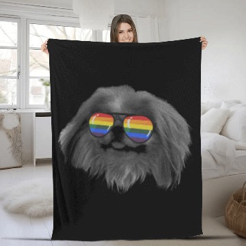 Discover Pekingese Pet Pride Month Pekingese Rainbow Flag Baseball Tees Fleece Blankets