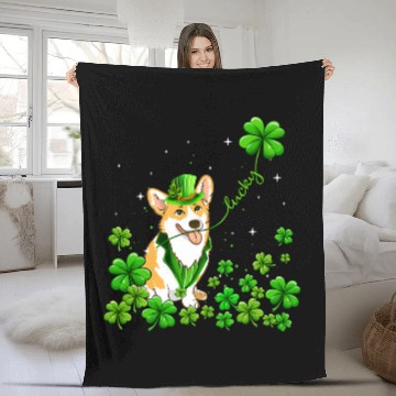 Discover Corgi Pet Dog Irish Green Shamrock Clover St Patricks Baseball Tees Fleece Blankets