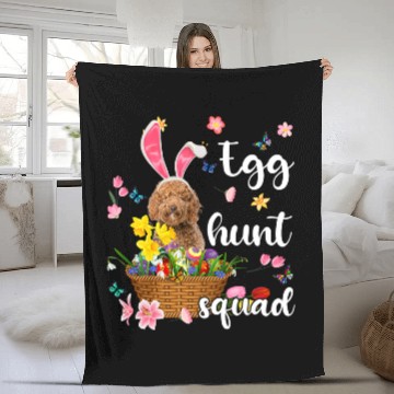 Discover Labradoodle Pet Happy Easter Day Easter Colorful Egg Hunt Fleece Blankets