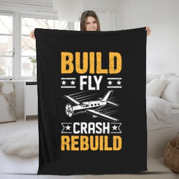 Discover Airplane 2RC Planes Buil Fly Crash Rebuild Wings 21 Fleece Blankets