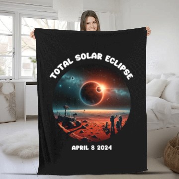 Discover Hello Darkness My Old Friend Eclipse Astronaut Space Mars Fleece Blankets