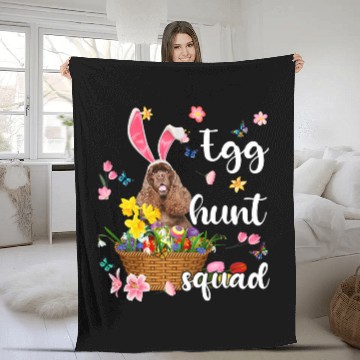 Discover Cocker Spaniel Pet American Cocker Spaniel Happy Easter Day Colorful Egg Hunt Zip Fleece Blankets