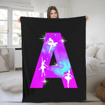 Discover Letter A Monogram Dance Cosmic Ballerina A Name Fleece Blankets