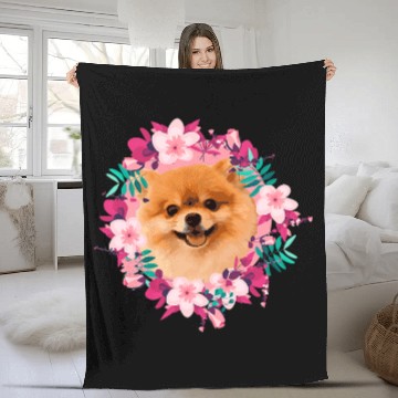 Discover Pomeranian Pet Priceless Pomeranian Summer Nostalgia Fleece Blankets