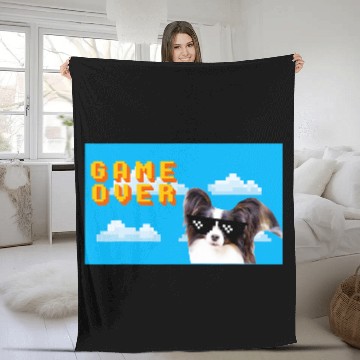 Discover Papillon Pet 8Bit Game Over Baseball Tees Fleece Blankets