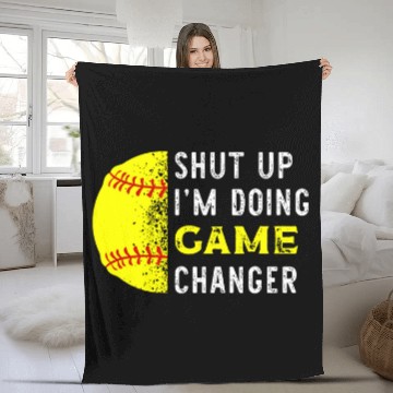 Discover Sport Baseball Shut Up Im Doing Game Changer Funny Baseball Player Baseball Tees Fleece Blankets
