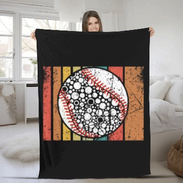 Discover Sport Baseball Happy Dot Day Fleece Blankets