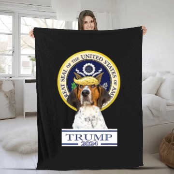 Discover Coonhound Pet Trump 2024 Treeing Walker Baseball Tees Fleece Blankets