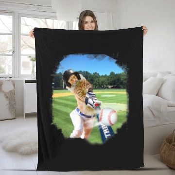 Discover Sport Baseball Cat Baseball Lover Maine Coon Cat Playing Baseball Tees Fleece Blankets