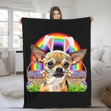 Discover Chihuahua Pet Lover Easter Bunny Egg Hunt Rainbow Baseball Tees Fleece Blankets
