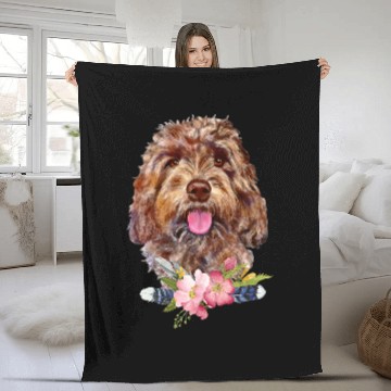 Discover Cockapoo Pet Sheep Lamb Chocolate Goldendoodle Labradoodle Cockapoo Fleece Blankets