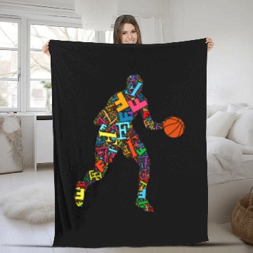 Discover Sport Basketball Player Name Initial Monogram Custom Letter F Zip Fleece Blankets