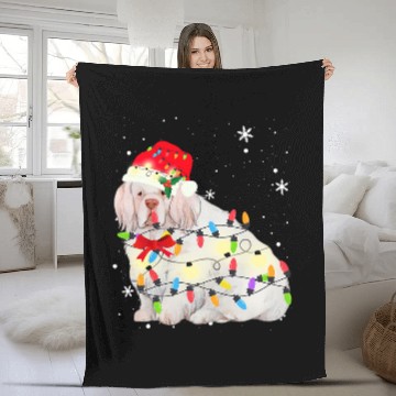 Discover Clumber Spaniel Pet christmas light xmass mom dad s Baseball Tees Fleece Blankets