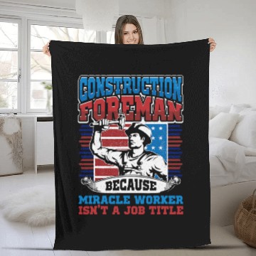 Discover Mens Construction Foreman Job Title Miracle Worker Construction Baseball Tees Fleece Blankets