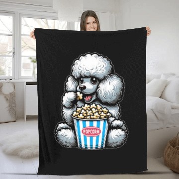Discover Poodle Dog Popcorn carnivals Costume Cinema Zip Fleece Blankets