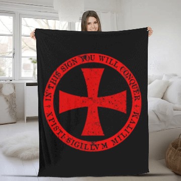 Discover Maltese Pet Knights Templar Maltese Cross Shield Medieval Crusader Fleece Blankets