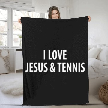 Discover Sport Tennis I Love Jesus Fleece Blankets