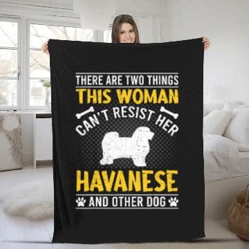 Discover Havanese Pet Woman Cant Resist Her Havanese Fleece Blankets