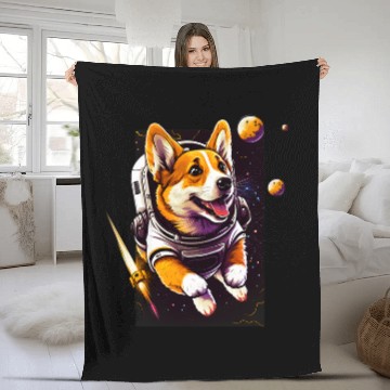 Discover Corgi Pet Astronauts Lost Corgi Astronaut in Space Fleece Blankets