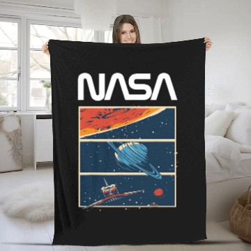Discover NASA vintages Retro Space Shuttle Astronaut Explorer Science Fleece Blankets