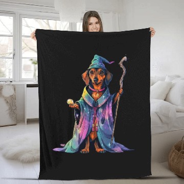 Discover Dachshund Pet Wizard Funny Dog Magic Baseball Tees Fleece Blankets