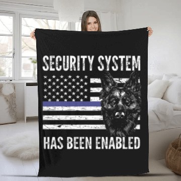Discover K9 Pet security system has been enabled k9 officer Fleece Blankets