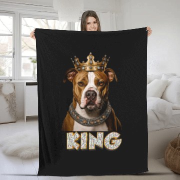 Discover Pitbull Pet Baroque Renaissance King Pitbull Dog Portrait Baseball Tees Fleece Blankets