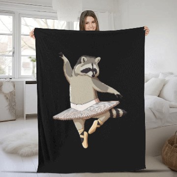 Discover Funny Ballet Dancer Ballerina Raccoon Baseball Tees Fleece Blankets