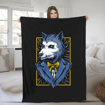 Discover Coyote Mammal Elegant wolfs character Baseball Tees Fleece Blankets