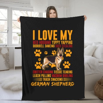 Discover German Shepherd Pet I Love My Trash Snacking German Shepherd Lover 0 Fleece Blankets