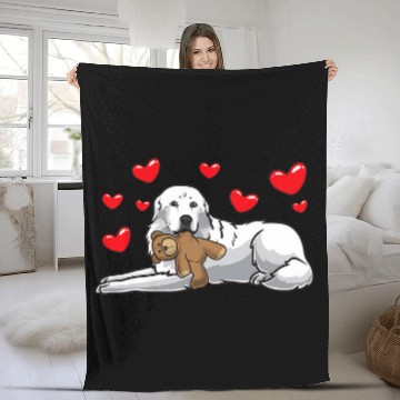 Discover Pyrenees Pet Mountain Dog With Stuffed Animal Fleece Blankets