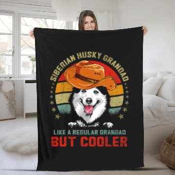 Discover Husky pet Grandad Like a Regular Grandad but Cooler Fleece Blankets