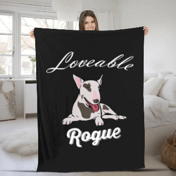 Discover Bull Terrier Pet Loveable Rogue Bull Terrier 359 Fleece Blankets