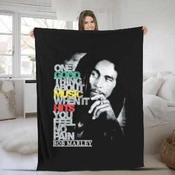 Discover Bob Marley Good Music Hits Fleece Blankets