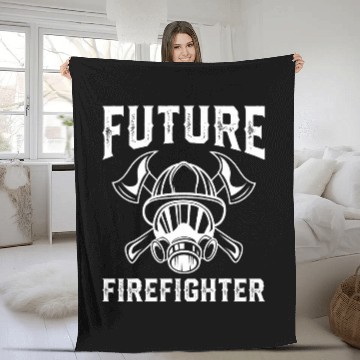 Discover Future Firefighter Volunteer Fires Science Degree Student Fleece Blankets