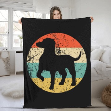 Discover German Shorthaired Pet Retro German Shorthaired Pointer Dog Breed Icon Fleece Blankets