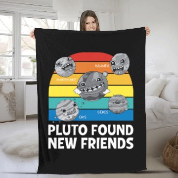 Discover Pluto Found New Friends Pluto Lover Astronomer 2 Baseball Tees Fleece Blankets