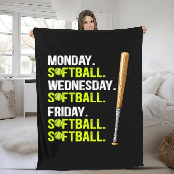 Discover Sport Softball Monday Softball Wednesday Softball Friday Softball Softball 5 Baseball Tees Fleece Blankets